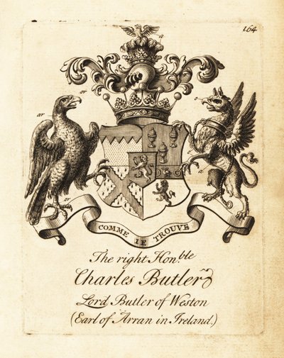 Escudo de armas del Muy Honorable Teniente General Charles Butler de Andrew Johnston