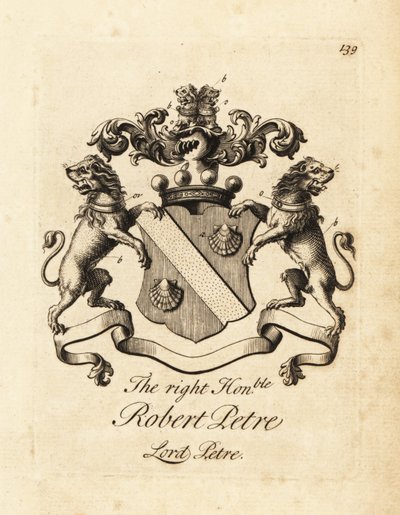 Escudo de armas del Muy Honorable Robert Petre, Lord Petre, 8º Barón Petre de Andrew Johnston