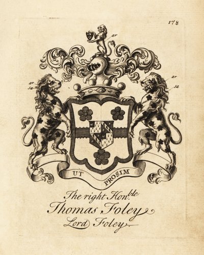 Escudo de armas del Muy Honorable Thomas Foley, Lord Foley de Andrew Johnston