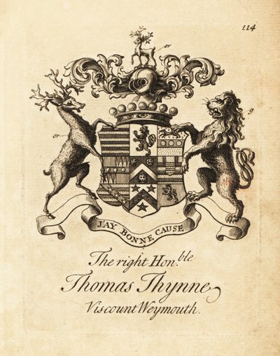 Escudo de armas del Muy Honorable Thomas Thynne, 2do Vizconde Weymouth de Andrew Johnston