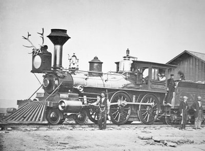 Locomotora número 23 en la estación de Wyoming, nuevo río Little Laramie, Wyoming de Andrew Joseph Russell