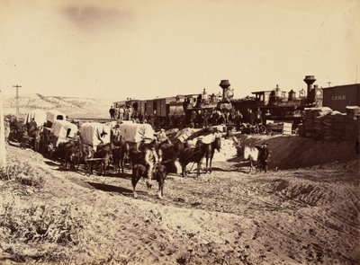 Lámina 27. Trenes de suministros, 1869 (foto) de Andrew Joseph Russell