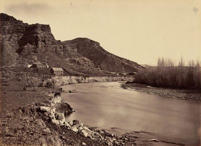 Lámina 35. Echo City, mirando hacia el río Weber,1869 (foto) de Andrew Joseph Russell