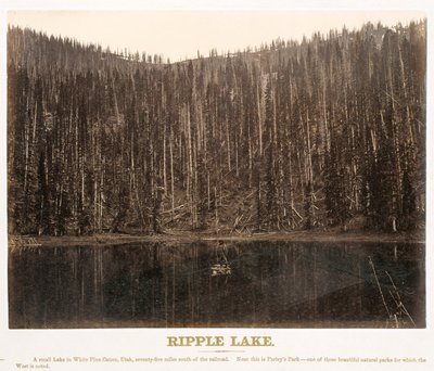 Ripple Lake, White Pine Cañon, Utah, desde el Gran Oeste Ilustrado En una serie de vistas fotográficas de todo el continente tomadas a lo largo de la línea del ferrocarril Union Pacific, al oeste de Omaha, Nebraska, por A. J. Russell. Volumen I de Andrew Joseph Russell