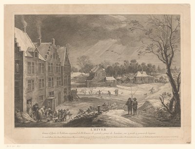 Escena de pueblo de invierno
L