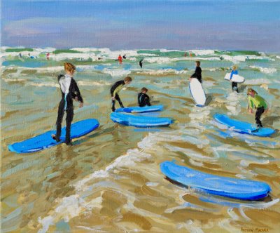 Tablas de surf azules, Bude de Andrew Macara