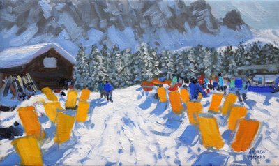 Café y tumbonas, Selva Gardena, Italia, 2016 de Andrew Macara