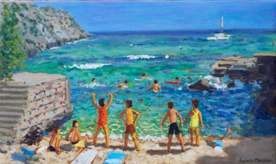 Cala Clara, Mallorca, 2023 (óleo sobre lienzo) de Andrew Macara