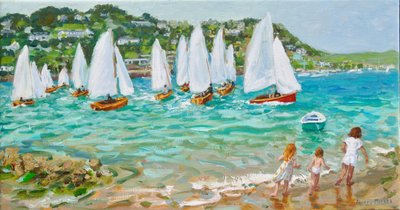 Persiguiendo los barcos, Salcombe, 2018 de Andrew Macara