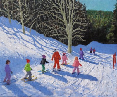 Lección de esquí para niños, Courchevel a La Tania, 2019 de Andrew Macara