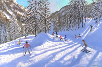 Navidad en Tignes, Francia, 2022 (óleo sobre lienzo) de Andrew Macara