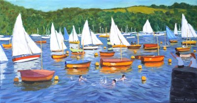 Fowey Regatta, 2025 (óleo sobre lienzo) de Andrew Macara