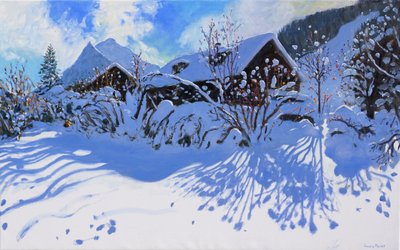 Nieve fresca, Morzine Village, 2015 de Andrew Macara