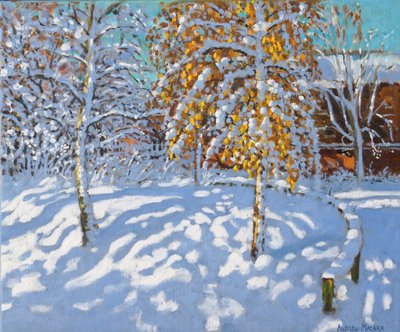 Hojas doradas en invierno, Normanton, Derby de Andrew Macara