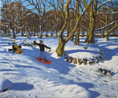 Trineo rojo, Lomberdale Hall, Derbyshire, 2014 de Andrew Macara