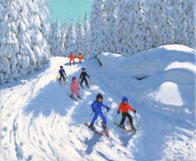 Esquiando por el sendero, Courchevel, 2018 de Andrew Macara