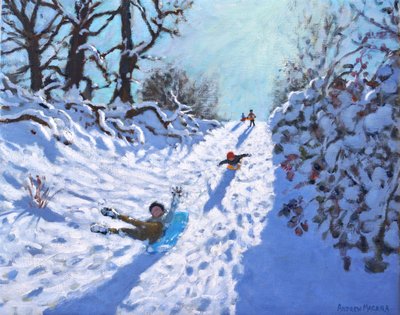 Trineo, Calke Abbey, Ticknall, Derby, 2021 (óleo sobre lienzo) de Andrew Macara