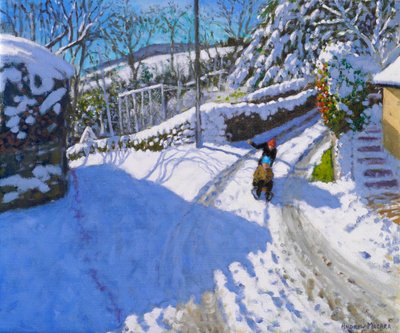 Trineo en Wirksworth, Derbyshire, 2024 ( óleo sobre lienzo) de Andrew Macara