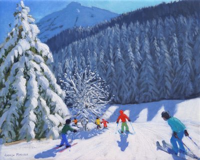 Árboles cubiertos de nieve, La Clusaz, Francia, 2015 de Andrew Macara