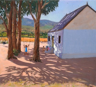 El columpio, Klein (pequeño) Karoo, Sudáfrica, 2000 (óleo sobre lienzo) de Andrew Macara