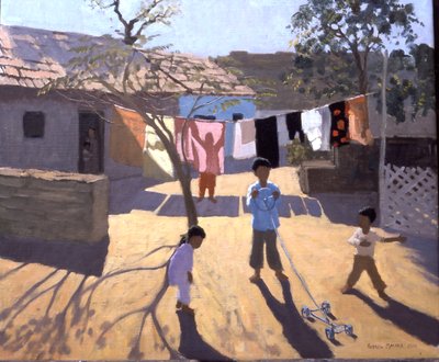 Coche de juguete, Gujarat, India (óleo sobre lienzo) de Andrew Macara