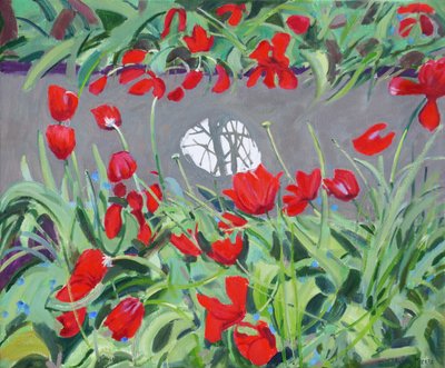 Tulipanes y reflejo de Andrew Macara