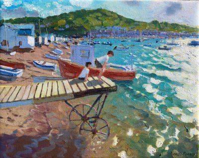 Dos Niños en el Embarcadero, Teignmouth, 2015-16 de Andrew Macara