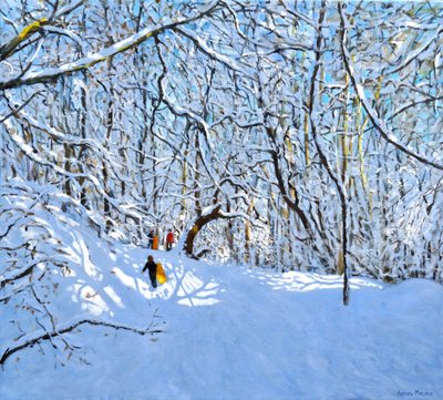 Trineos Amarillos y Naranjas, Parque Allestree, Derby de Andrew Macara