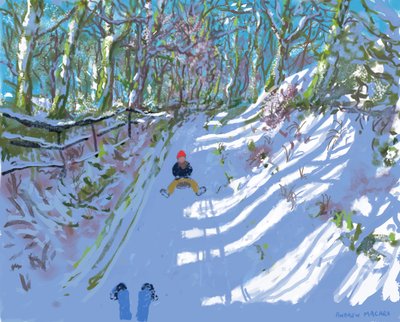 Pintura en iPad, Trineo, Windley Lane, Idridgehay, Belper, 2021 de Andrew Macara