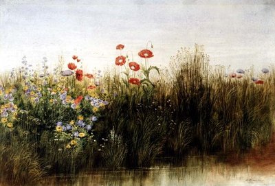 Flores silvestres junto a un arroyo de Andrew Nicholl