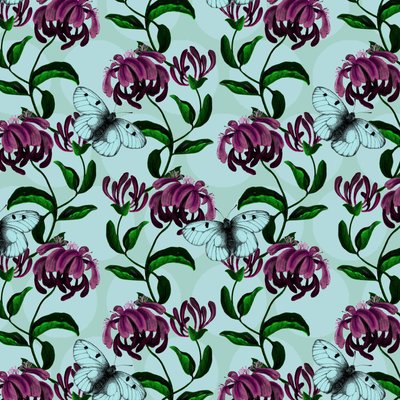 Madreselva con mariposa Apolo nublada, 2017 de Andrew Watson