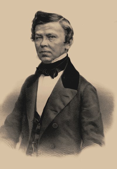 Retrato del poeta Vladimir Grigoryevich Benediktov 1807-1873, 1870 de Andrey Mikhaylovich Lushev