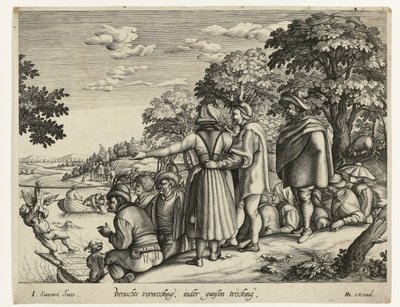 dibujo de ganso Engendramiento fructífero, en todo trecking (título sobre el objeto) de Andries Jacobsz. Stock