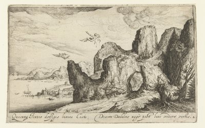 Paisaje con la caída de Ícaro Paisajes (título de la serie) de Andries Jacobsz. Stock