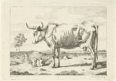 Vaca en el pasto de Andries Leijerdorp