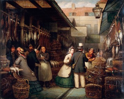 Mercado de Leadenhall, Londres, 1865 de Andries Scheerboom