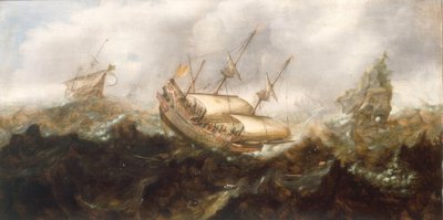 Barcos en mar tormentoso de Andries van Eertvelt