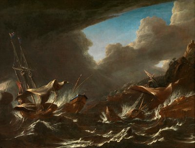 Tormenta en el mar (óleo sobre lienzo) de Andries van Eertvelt