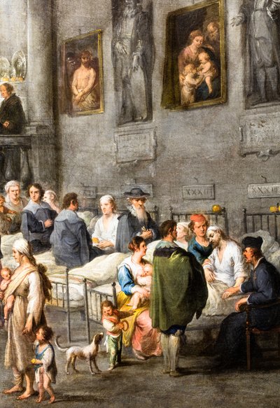 Asistiendo a los enfermos, hacia 1640 (óleo sobre lienzo) de Andries van & Wael Cornelis de (1592 1667) Eertvelt