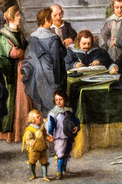 Asistiendo a los enfermos, hacia 1640 (óleo sobre lienzo) de Andries van & Wael Cornelis de (1592 1667) Eertvelt
