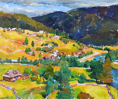Pueblo de montaña lleno de colorido de Andrii Kutsachenko