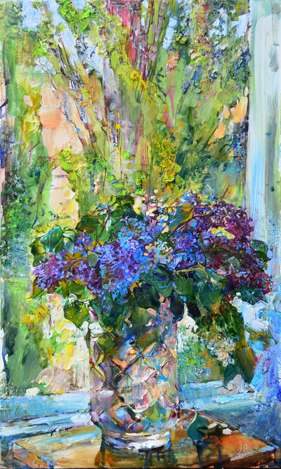 Naturaleza muerta con lilas de primavera de Andrii Kutsachenko