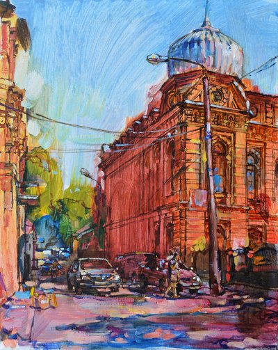 Vibrante rincón urbano de Andrii Kutsachenko