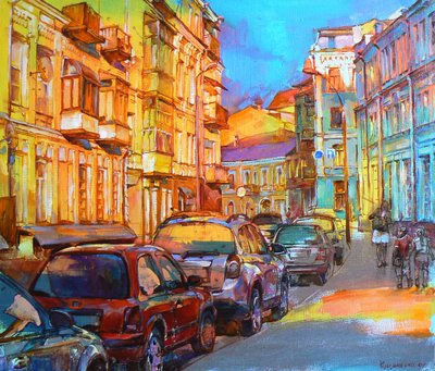 Una calle urbana llena de vida de Andrii Kutsachenko