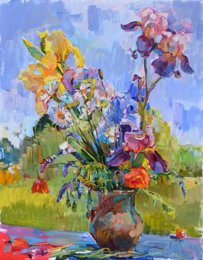 Lirios de jardín de colores vivos de Andrii Kutsachenko