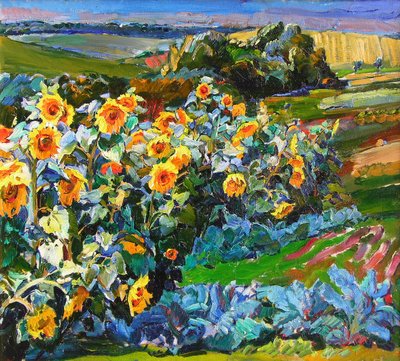 Un campo de girasoles lleno de color de Andrii Kutsachenko