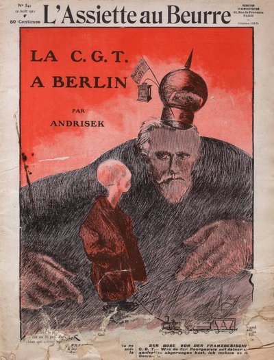 CGT, el sindicato francés, portada de la revista satírica francesa "L