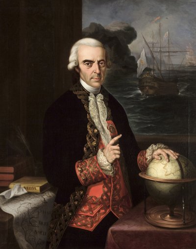 Romanticismo : Retrato de Antonio de Ulloa (1716-1795) par Cortes y Aguilar, Andres (1812-1879), ca 1856. Óleo sobre lienzo de Andrés Cortés y Aguilar