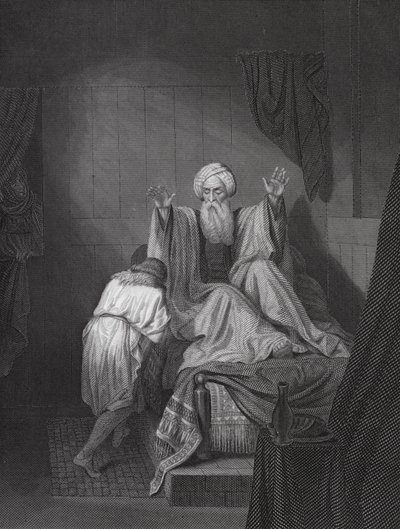 Isaac bendiciendo a Jacob (grabado) de Ange Louis (1815 72) (after) Janet