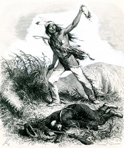 Indio Escalpando al Enemigo Muerto, 1867 de Ange Louis 1815 72 after Janet